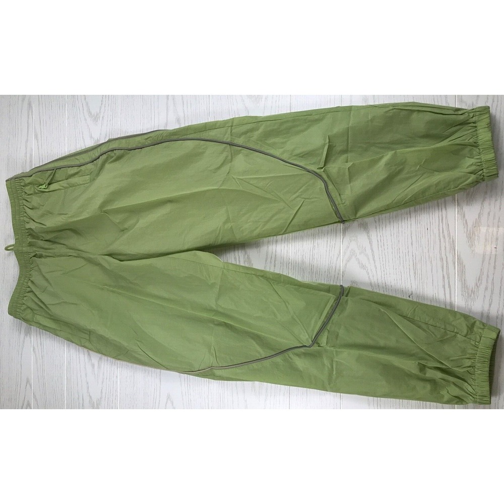 New Urban Outfitters Baggy Joggers Men M Green Lined Zip Pockets Nylon Outdoors